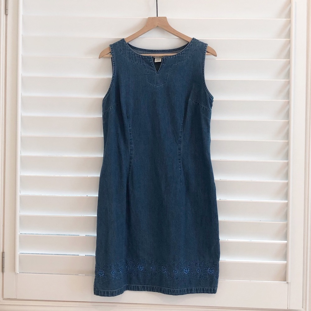 Cherokee 100% Cotton Denim Dress Sleeveless Blue-M